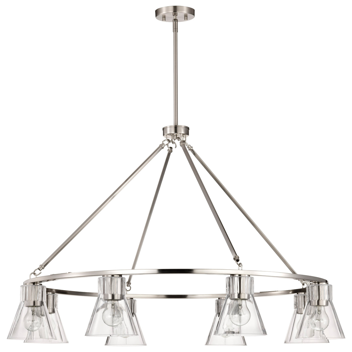 Nuvo 60-8336 Gianna, 8 Light Chandelier, Brushed Nickel Finish