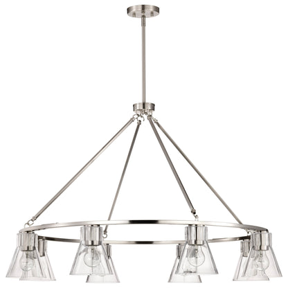 Nuvo 60-8336 Gianna, 8 Light Chandelier, Brushed Nickel Finish