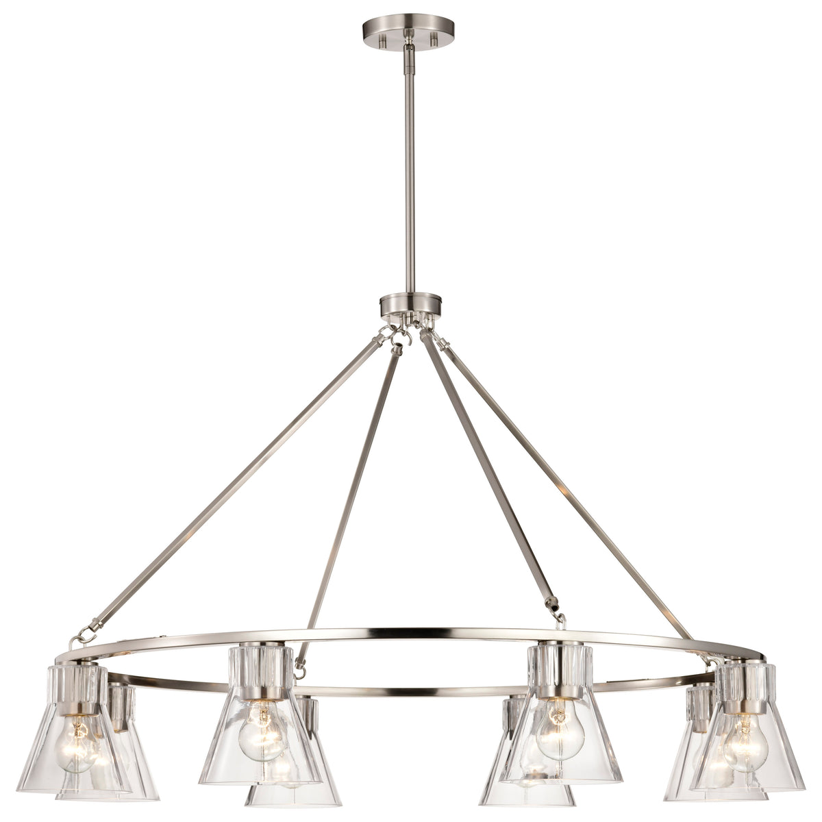 Nuvo 60-8336 Gianna, 8 Light Chandelier, Brushed Nickel Finish