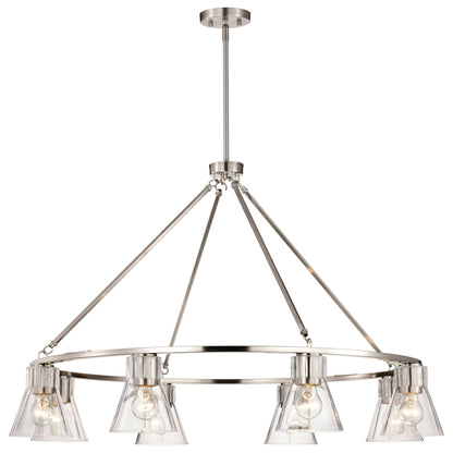 Nuvo 60-8336 Gianna, 8 Light Chandelier, Brushed Nickel Finish