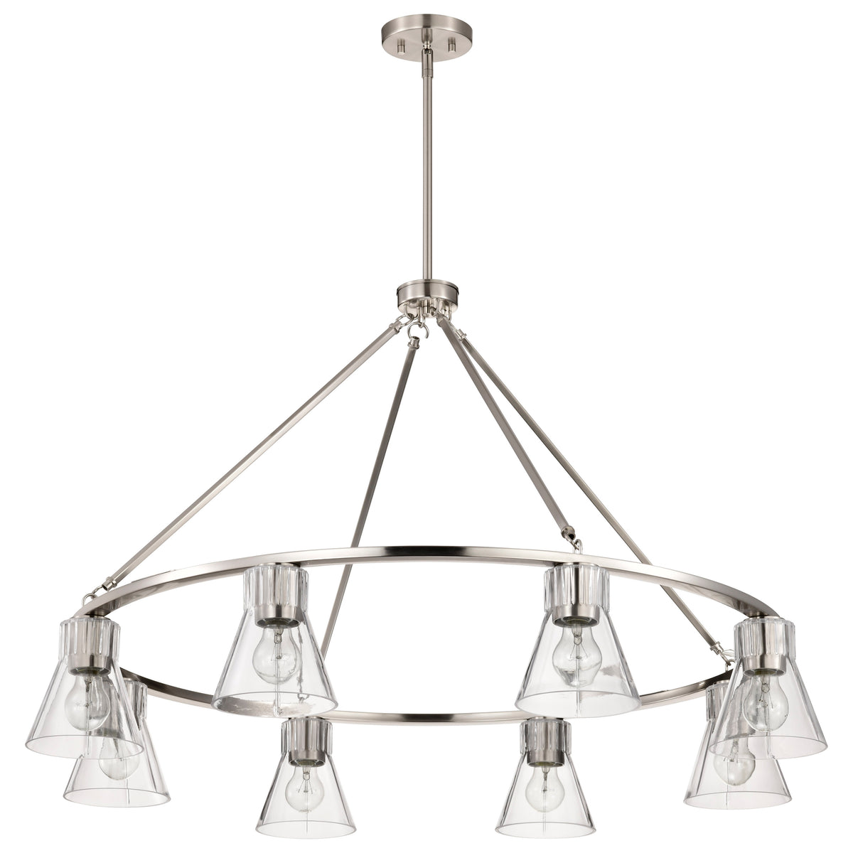 Nuvo 60-8336 Gianna, 8 Light Chandelier, Brushed Nickel Finish