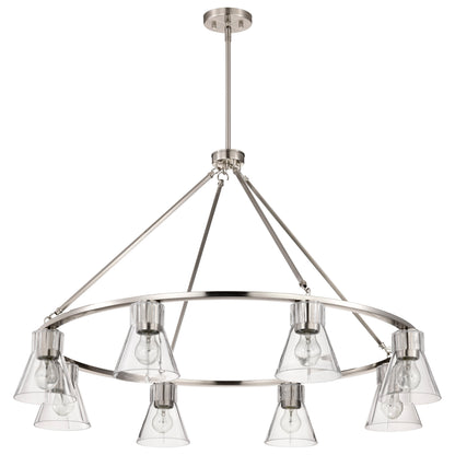 Nuvo 60-8336 Gianna, 8 Light Chandelier, Brushed Nickel Finish
