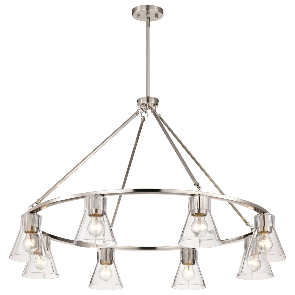 Nuvo 60-8336 Gianna, 8 Light Chandelier, Brushed Nickel Finish