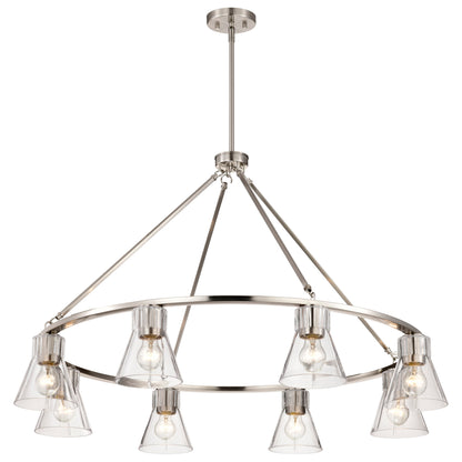 Nuvo 60-8336 Gianna, 8 Light Chandelier, Brushed Nickel Finish