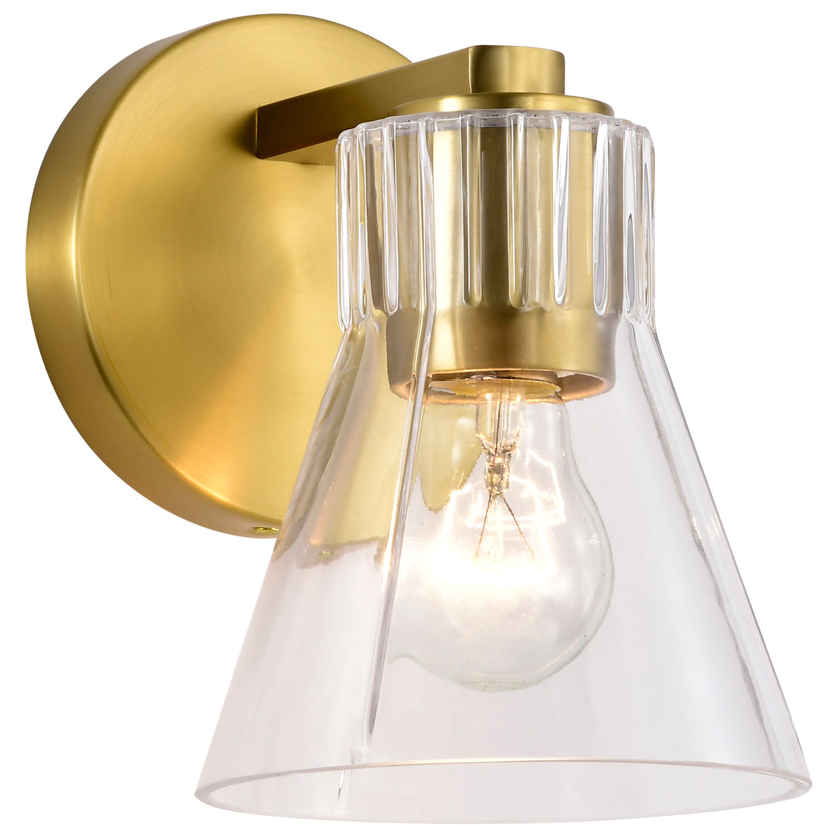 Nuvo 60-8341 Gianna, 1 Light Vanity, Vintage Brass Finish