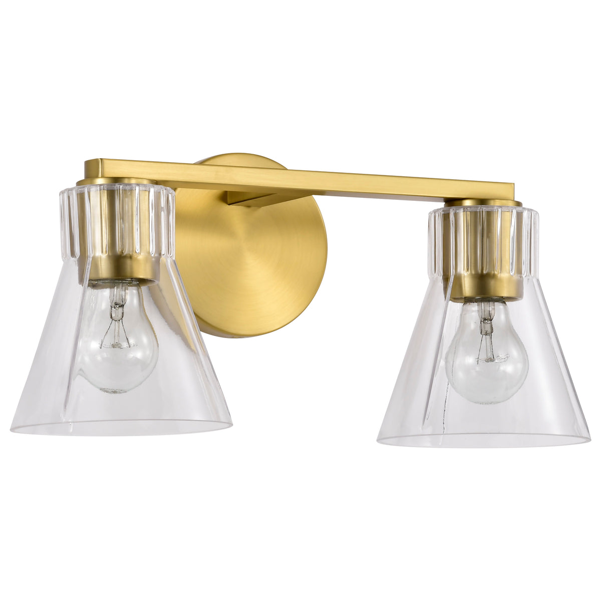 Nuvo 60-8342 Gianna, 2 Light Vanity, Vintage Brass Finish
