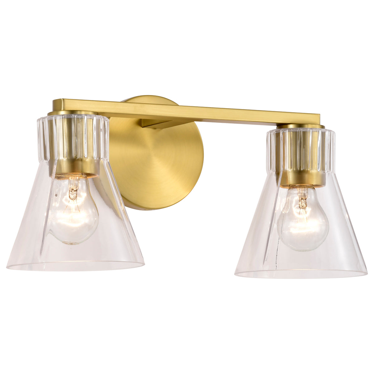 Nuvo 60-8342 Gianna, 2 Light Vanity, Vintage Brass Finish