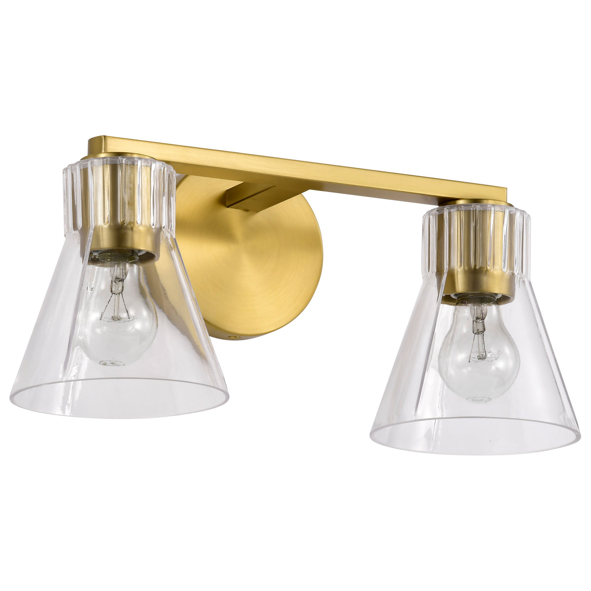 Nuvo 60-8342 Gianna, 2 Light Vanity, Vintage Brass Finish