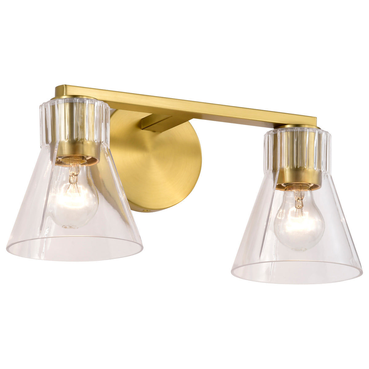 Nuvo 60-8342 Gianna, 2 Light Vanity, Vintage Brass Finish