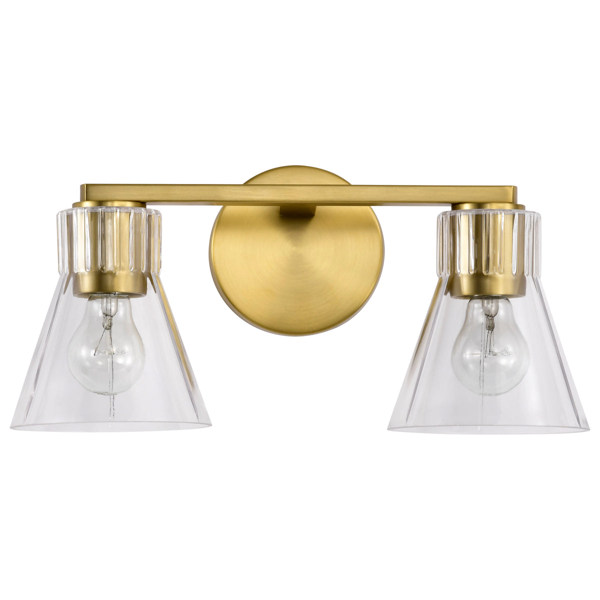 Nuvo 60-8342 Gianna, 2 Light Vanity, Vintage Brass Finish