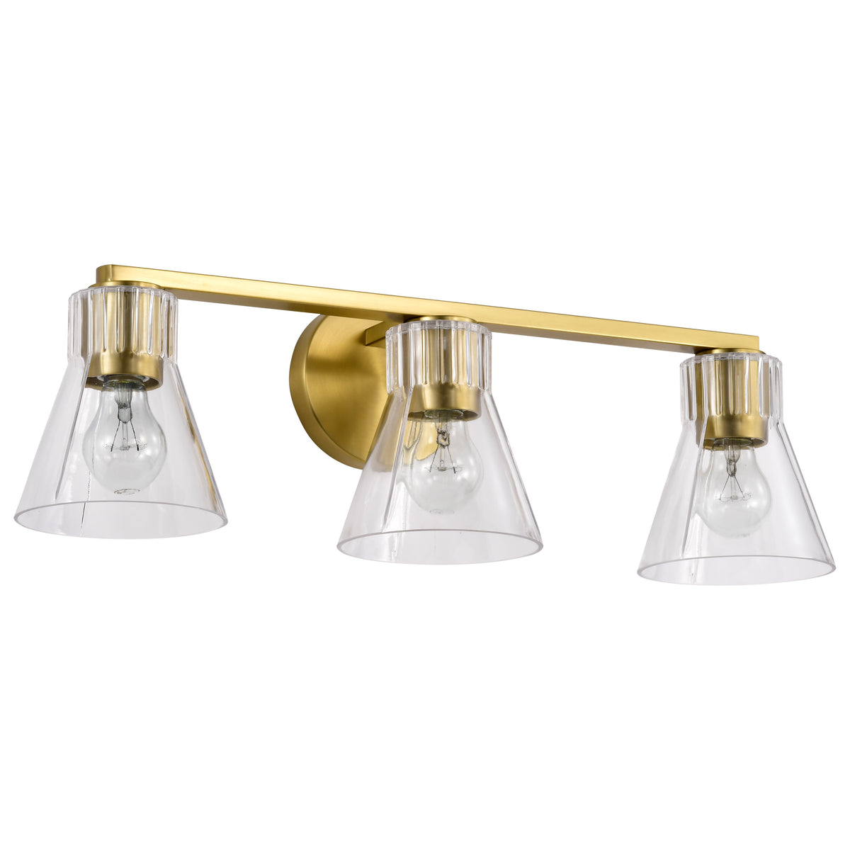 Nuvo 60-8343 Gianna, 3 Light Vanity, Vintage Brass Finish