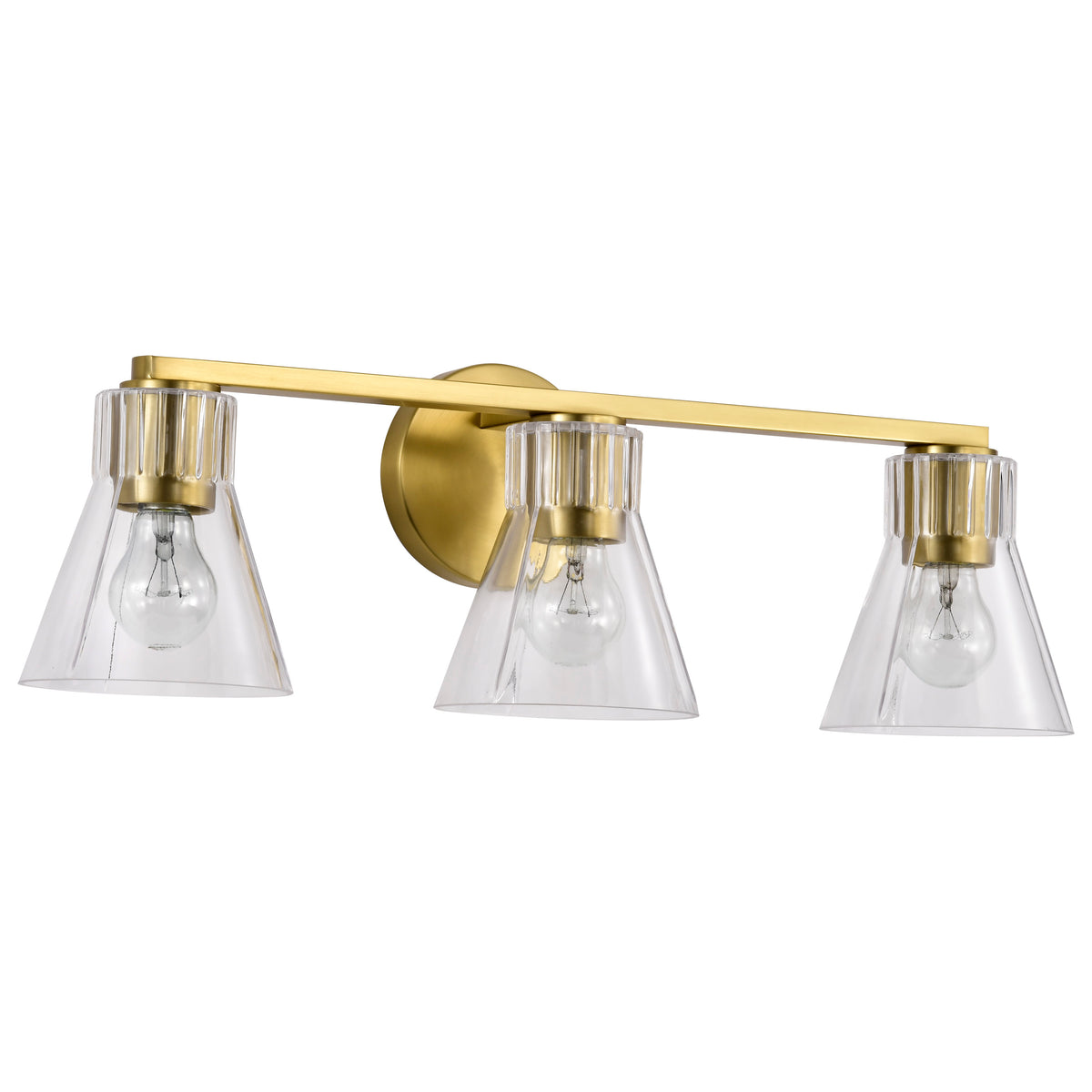 Nuvo 60-8343 Gianna, 3 Light Vanity, Vintage Brass Finish