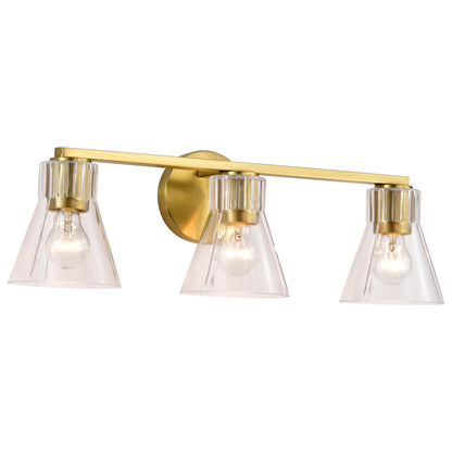 Nuvo 60-8343 Gianna, 3 Light Vanity, Vintage Brass Finish