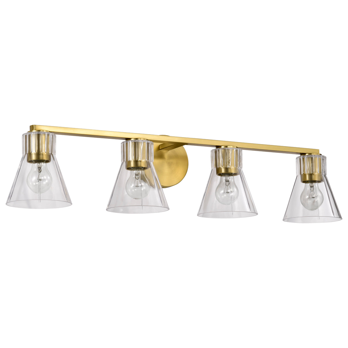 Nuvo 60-8344 Gianna, 4 Light Vanity, Vintage Brass Finish