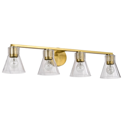 Nuvo 60-8344 Gianna, 4 Light Vanity, Vintage Brass Finish