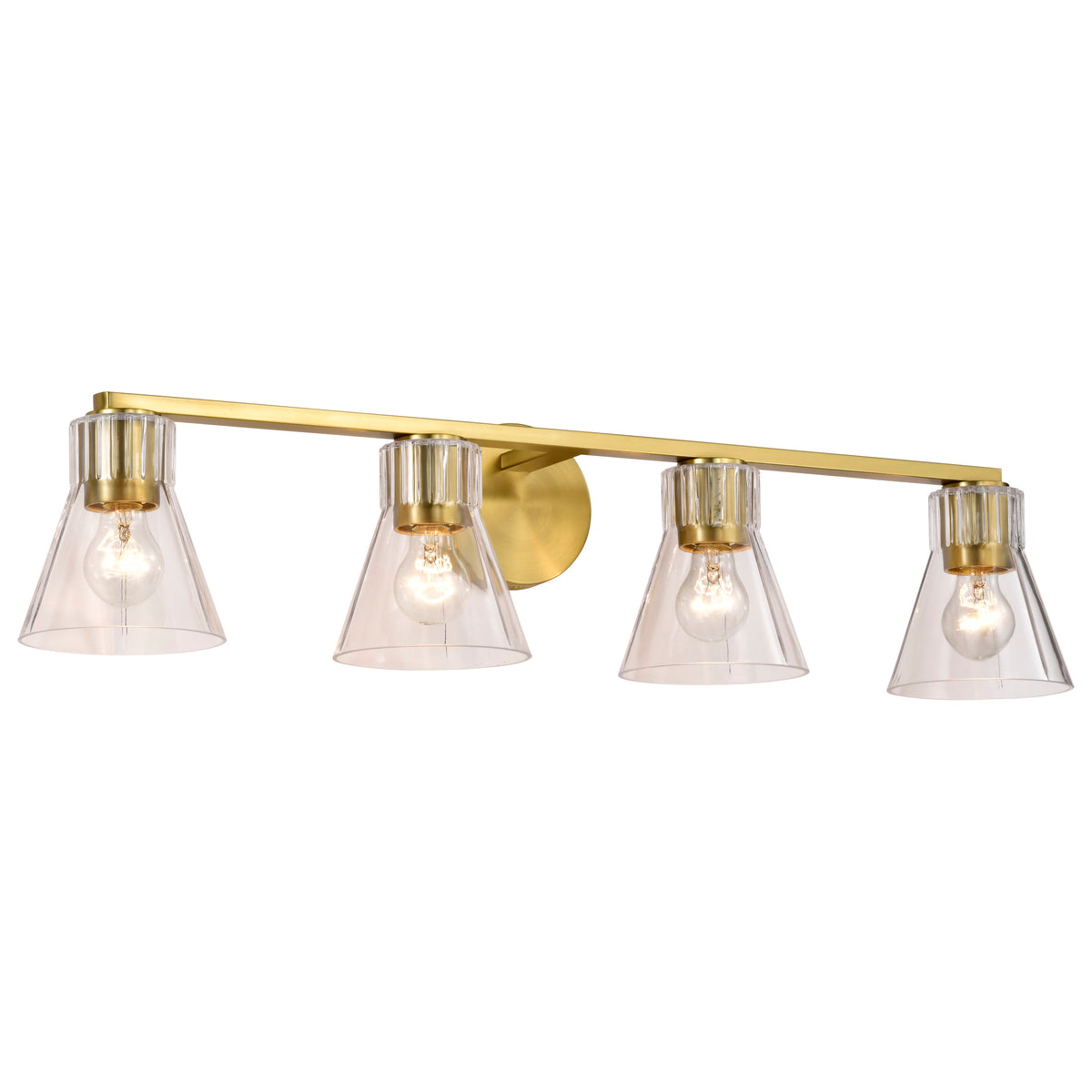 Nuvo 60-8344 Gianna, 4 Light Vanity, Vintage Brass Finish