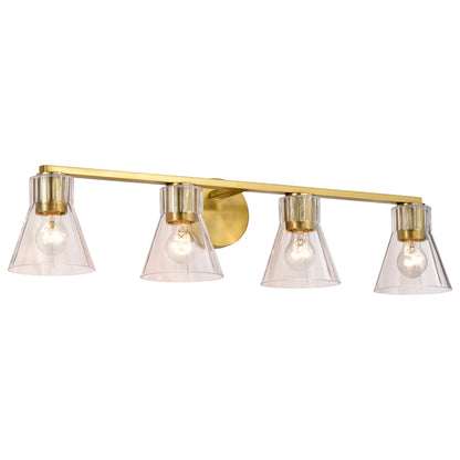 Nuvo 60-8344 Gianna, 4 Light Vanity, Vintage Brass Finish