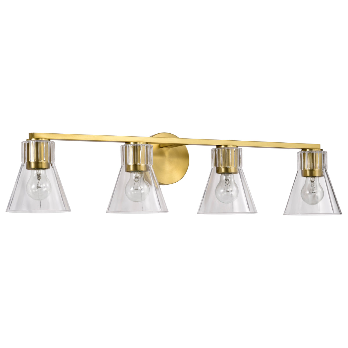 Nuvo 60-8344 Gianna, 4 Light Vanity, Vintage Brass Finish