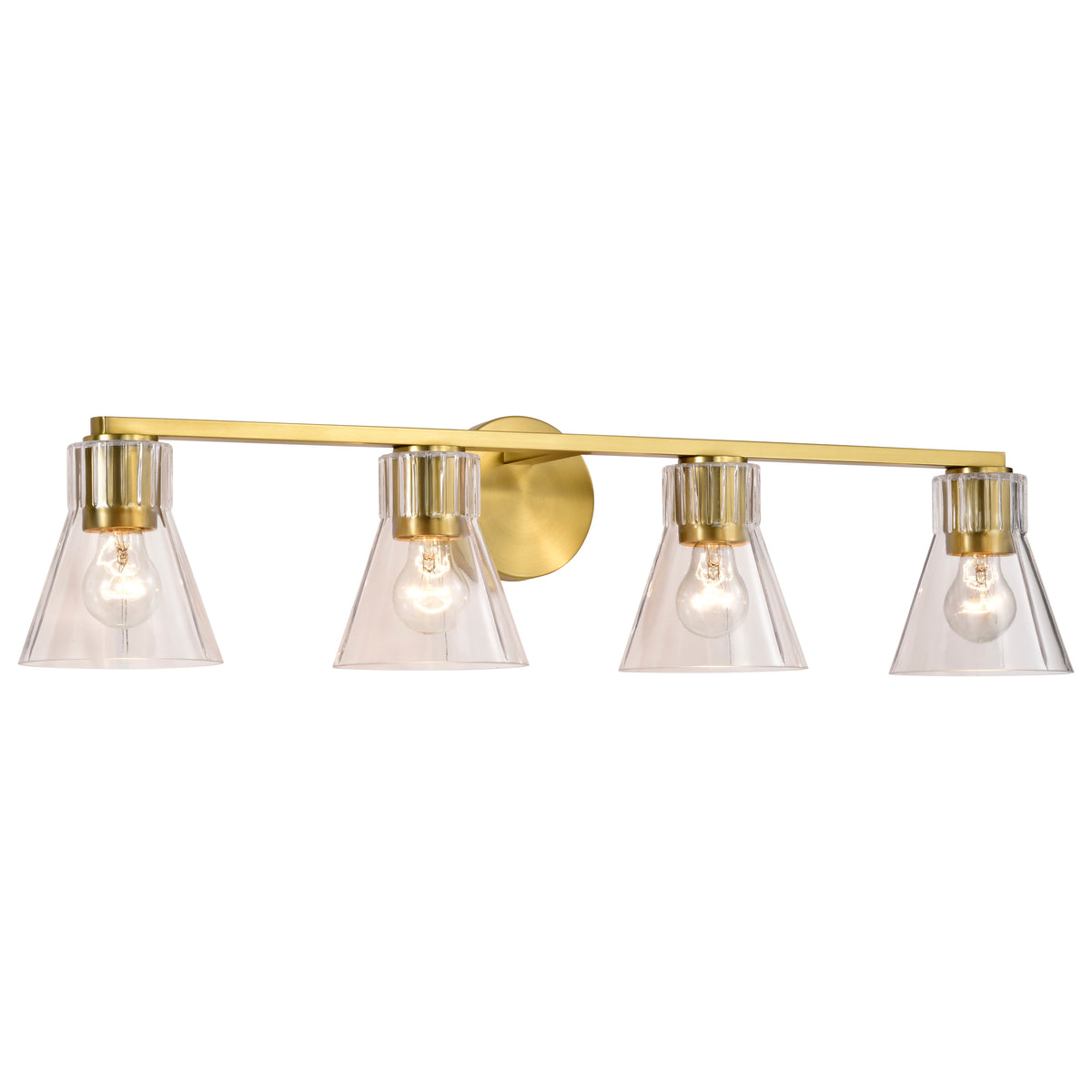 Nuvo 60-8344 Gianna, 4 Light Vanity, Vintage Brass Finish