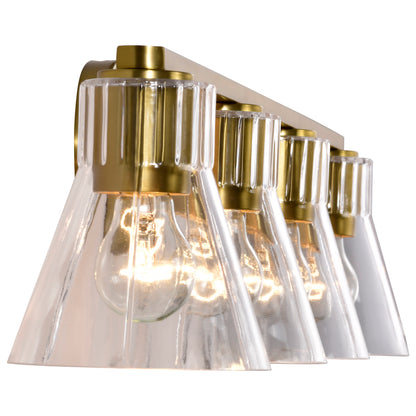 Nuvo 60-8344 Gianna, 4 Light Vanity, Vintage Brass Finish