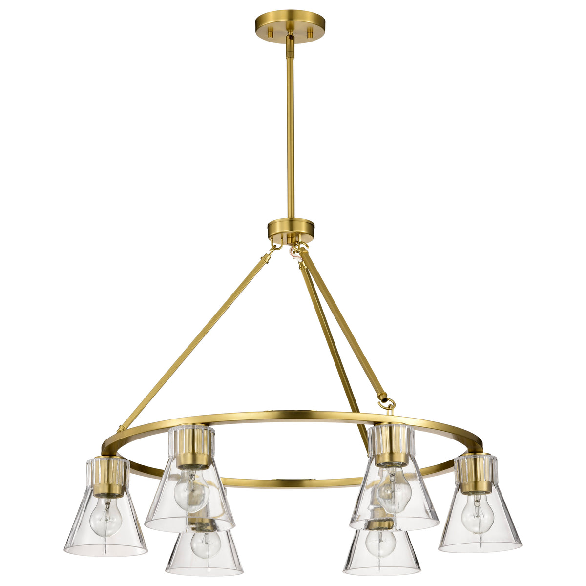 Nuvo 60-8345 Gianna, 6 Light Chandelier, Vintage Brass Finish