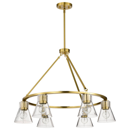 Nuvo 60-8345 Gianna, 6 Light Chandelier, Vintage Brass Finish