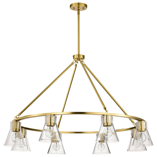 Nuvo 60-8346 Gianna, 8 Light Chandelier, Vintage Brass Finish