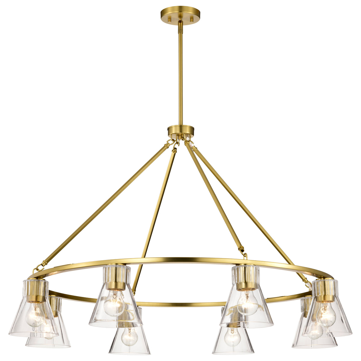 Nuvo 60-8346 Gianna, 8 Light Chandelier, Vintage Brass Finish
