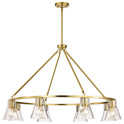 Nuvo 60-8346 Gianna, 8 Light Chandelier, Vintage Brass Finish
