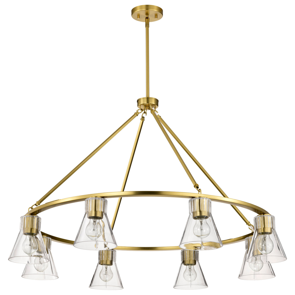 Nuvo 60-8346 Gianna, 8 Light Chandelier, Vintage Brass Finish