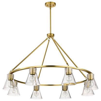 Nuvo 60-8346 Gianna, 8 Light Chandelier, Vintage Brass Finish