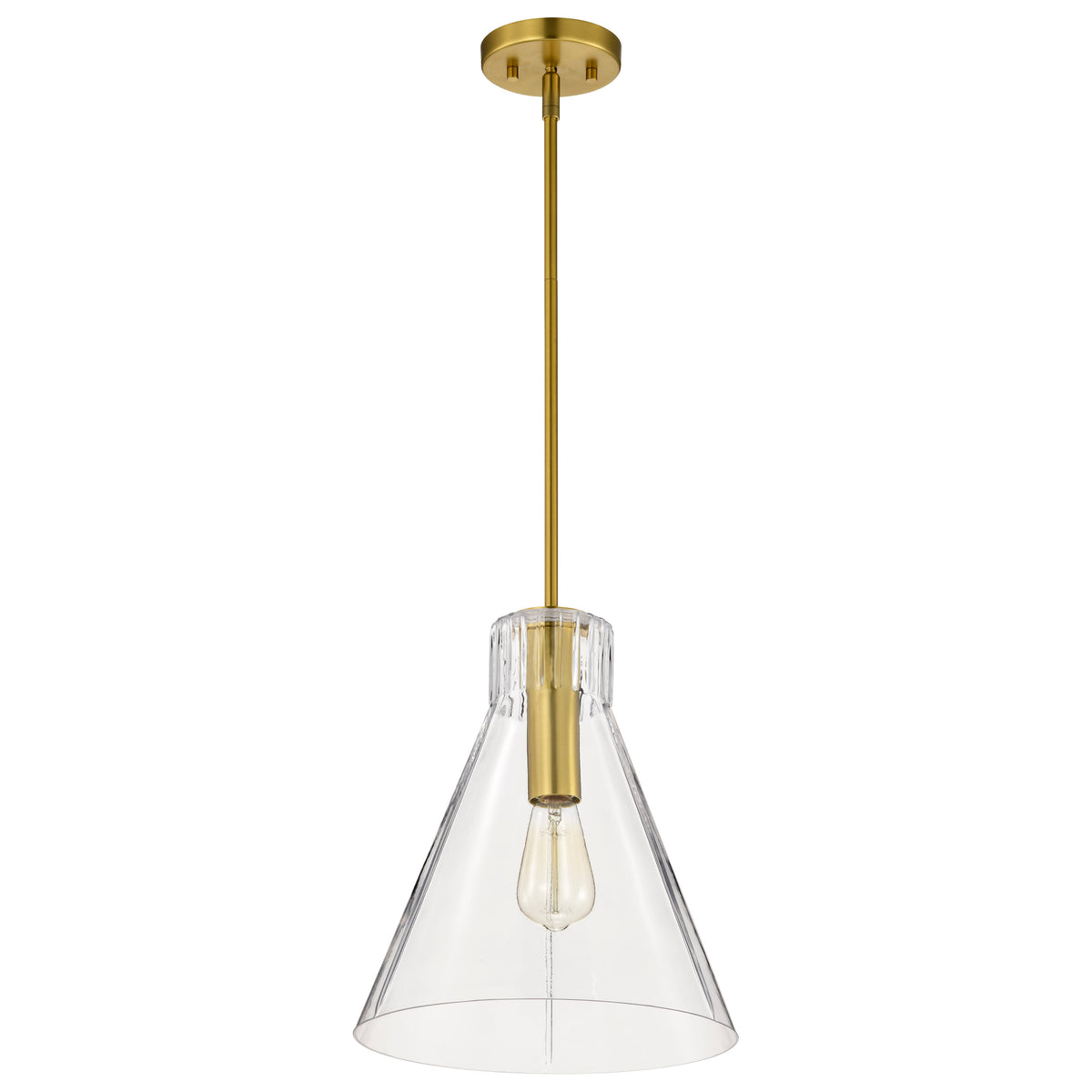 Nuvo 60-8348 Gianna, 1 Light Medium Pendant, Vintage Brass Finish