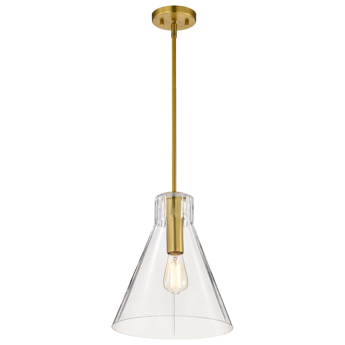 Nuvo 60-8348 Gianna, 1 Light Medium Pendant, Vintage Brass Finish