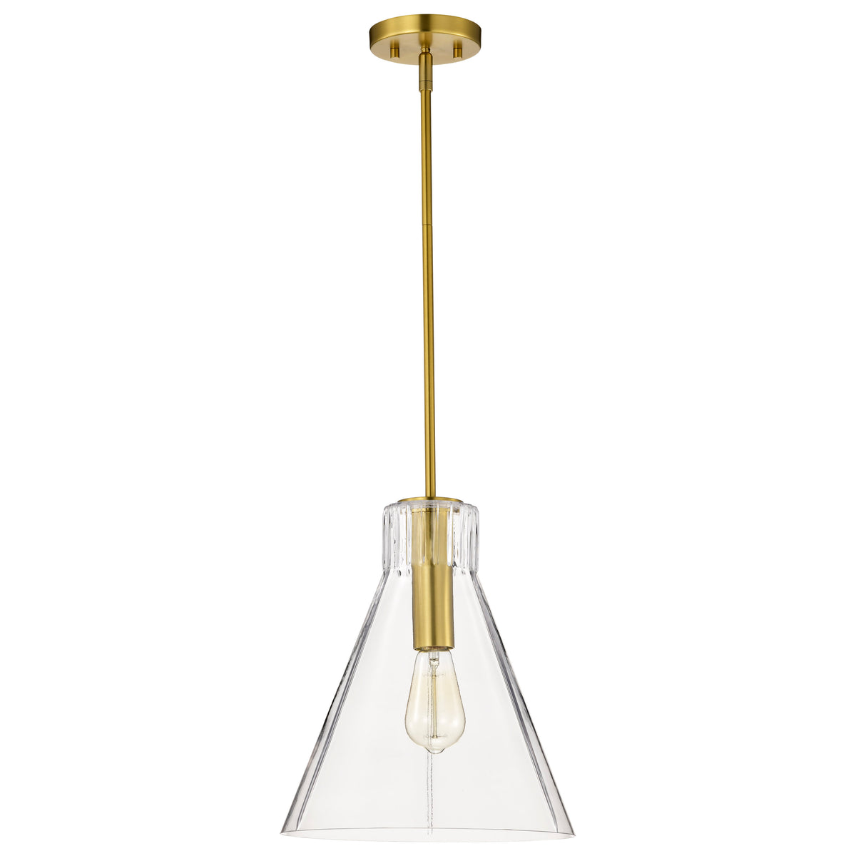 Nuvo 60-8348 Gianna, 1 Light Medium Pendant, Vintage Brass Finish