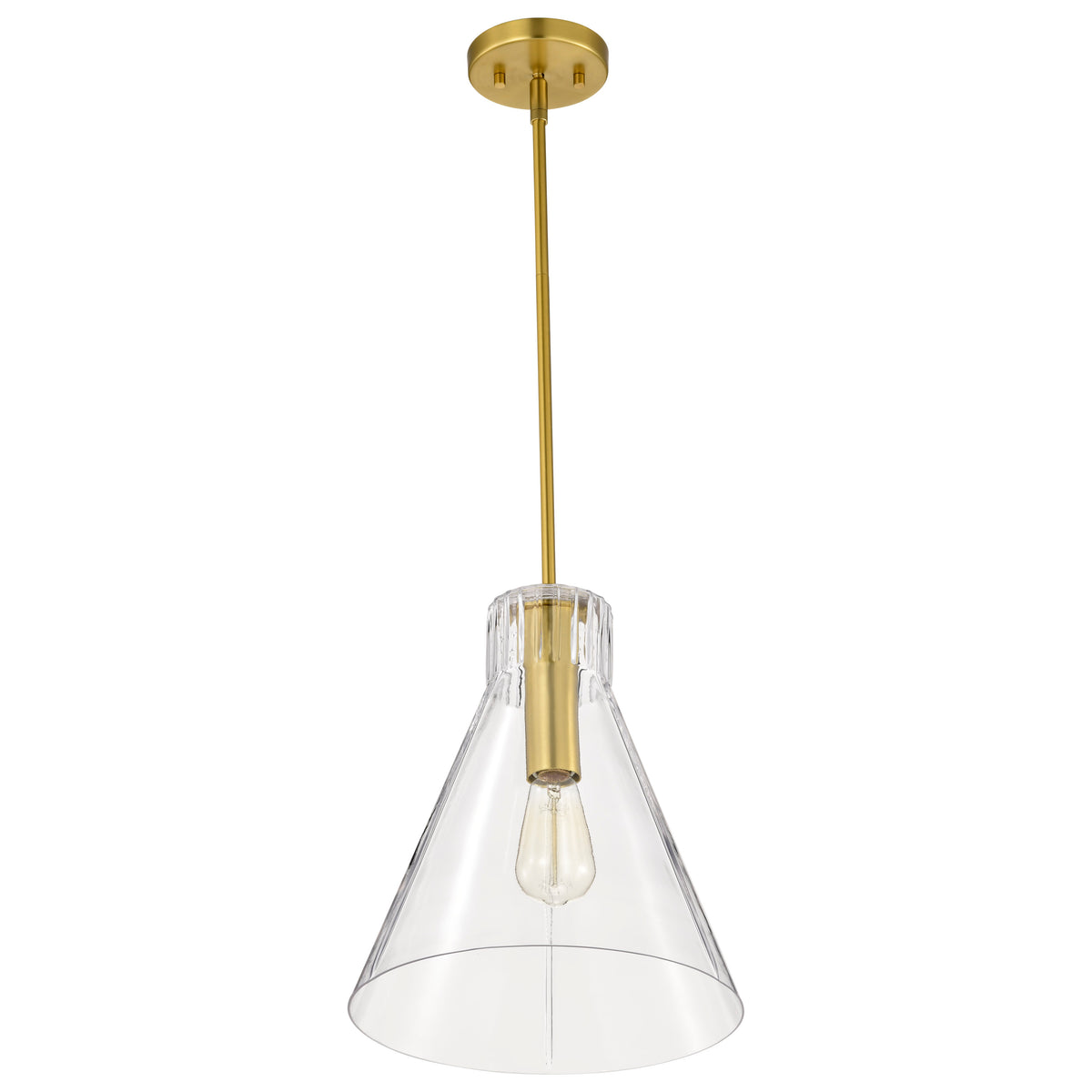 Nuvo 60-8348 Gianna, 1 Light Medium Pendant, Vintage Brass Finish