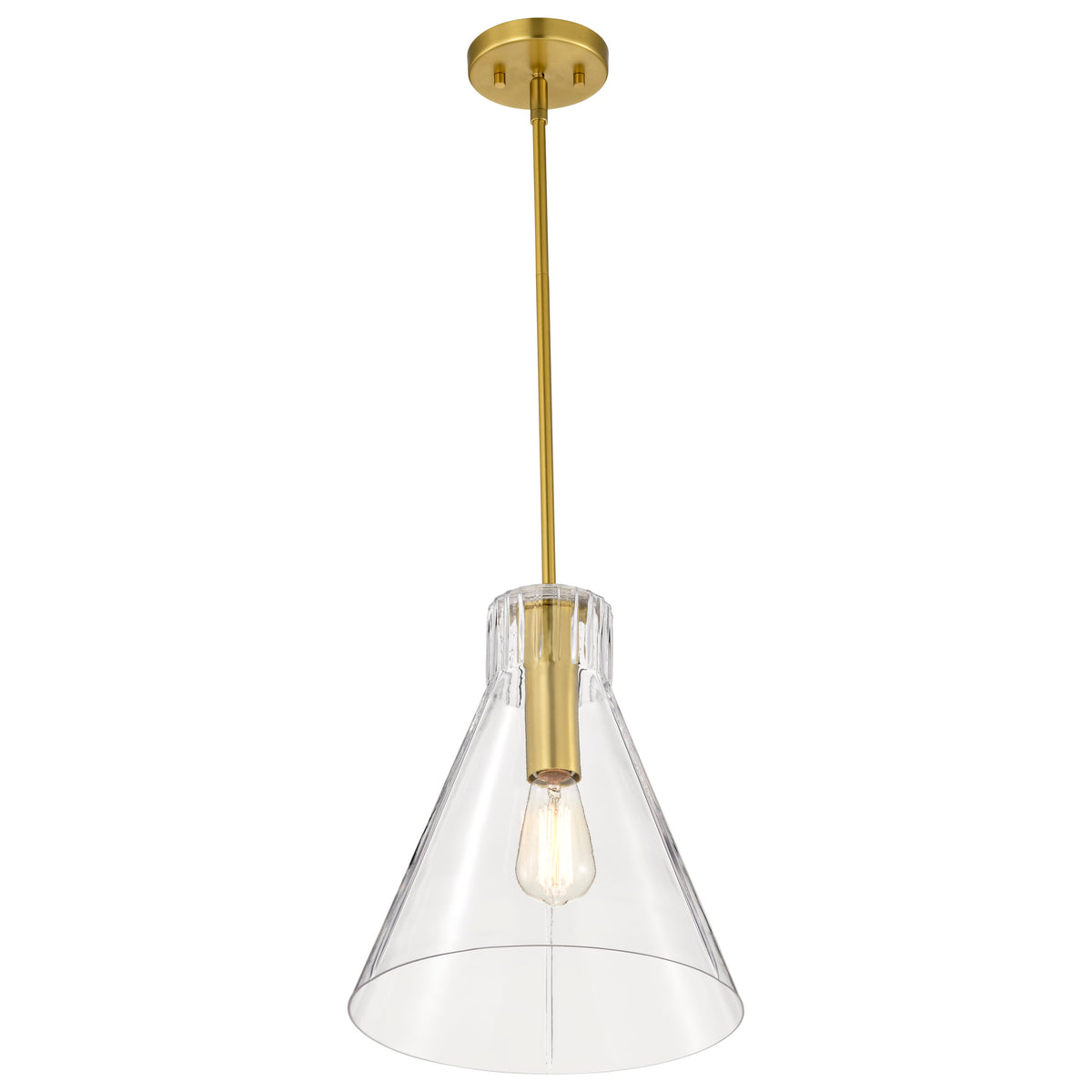 Nuvo 60-8348 Gianna, 1 Light Medium Pendant, Vintage Brass Finish