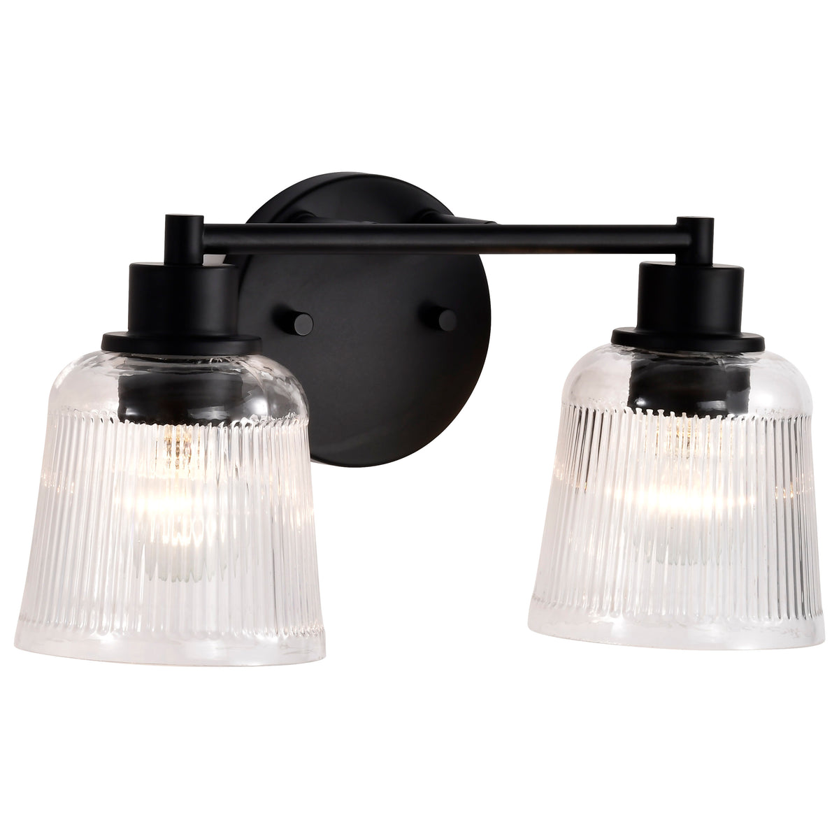 Nuvo 60-8602 Grayson, 2 Light Vanity, Matte Black Finish