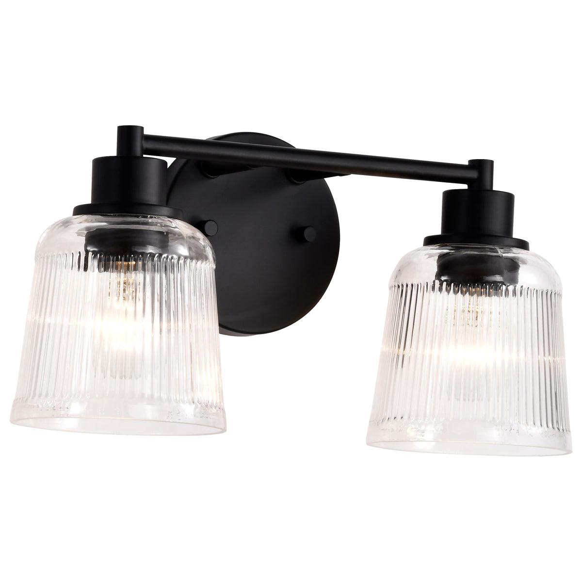 Nuvo 60-8602 Grayson, 2 Light Vanity, Matte Black Finish