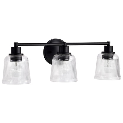 Nuvo 60-8603 Grayson, 3 Light Vanity, Matte Black Finish