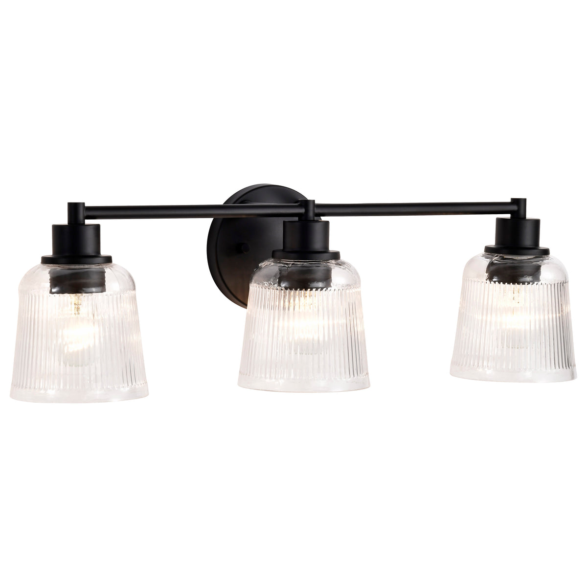 Nuvo 60-8603 Grayson, 3 Light Vanity, Matte Black Finish