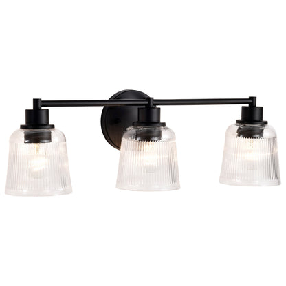 Nuvo 60-8603 Grayson, 3 Light Vanity, Matte Black Finish