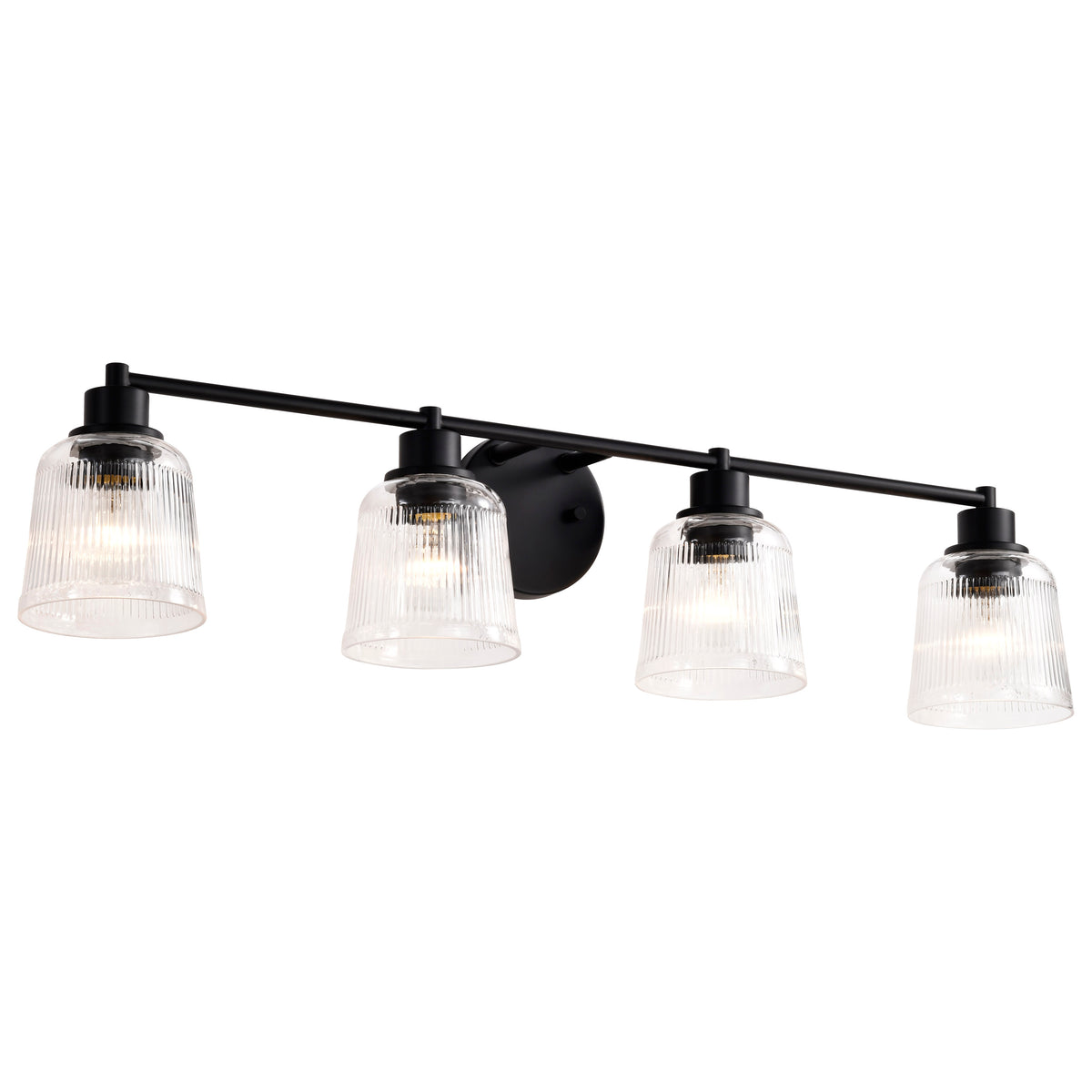Nuvo 60-8604 Grayson, 4 Light Vanity, Matte Black Finish