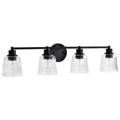 Nuvo 60-8604 Grayson, 4 Light Vanity, Matte Black Finish