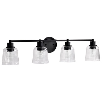 Nuvo 60-8604 Grayson, 4 Light Vanity, Matte Black Finish