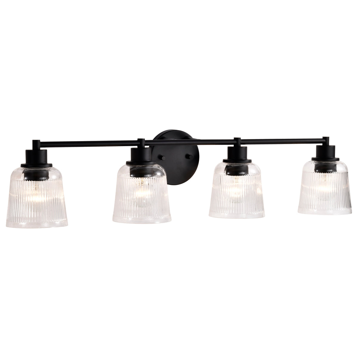 Nuvo 60-8604 Grayson, 4 Light Vanity, Matte Black Finish