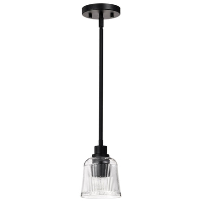 Nuvo 60-8605 Grayson, 1 Light Mini Pendant, Matte Black Finish