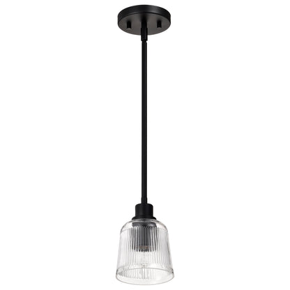 Nuvo 60-8605 Grayson, 1 Light Mini Pendant, Matte Black Finish