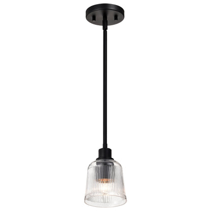 Nuvo 60-8605 Grayson, 1 Light Mini Pendant, Matte Black Finish
