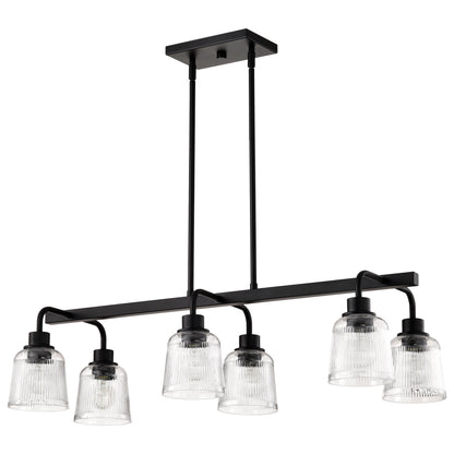 Nuvo 60-8610 Grayson, 6 Light Island Pendant, Matte Black Finish