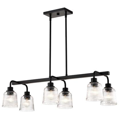Nuvo 60-8610 Grayson, 6 Light Island Pendant, Matte Black Finish